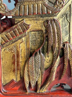 Two pairs of Chinese carved, lacquered and gilt-decorated wooden panels with figural design, 19th C. — foto 39