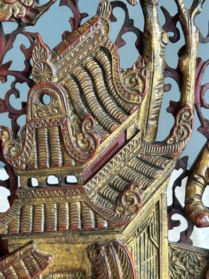 Two pairs of Chinese carved, lacquered and gilt-decorated wooden panels with figural design, 19th C. — foto 40