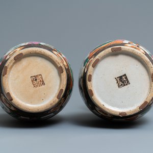 Two pairs of Chinese famille rose Nanking crackle-glazed vases, 19th C. — 照片 6