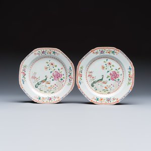 Two pairs of Chinese famille rose plates — foto 2