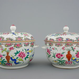 Two pairs of Chinese famille rose tureens with cover, Qianlong, 18th C. — photo 2