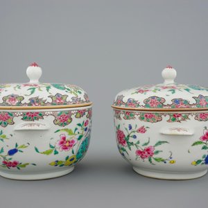 Two pairs of Chinese famille rose tureens with cover, Qianlong, 18th C. — photo 3