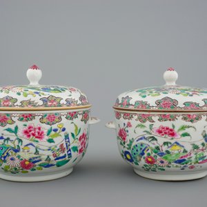 Two pairs of Chinese famille rose tureens with cover, Qianlong, 18th C. — photo 4