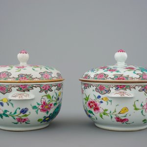 Two pairs of Chinese famille rose tureens with cover, Qianlong, 18th C. — photo 9