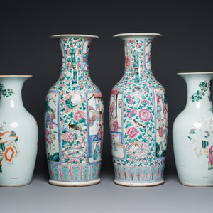 Two pairs of Chinese famille rose vases, 19th C. — 照片 4