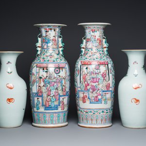Two pairs of Chinese famille rose vases, 19th C. — 照片 5