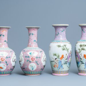Two pairs of Chinese famille rose vases, Republic — photo 4