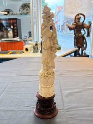Two pairs of Chinese ivory 'elegant beauty' carvings, 'Da Hai 大海' mark, 19/20th C. — 照片 48