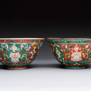 Two pairs of Chinese polychrome Bencharong bowls for the Thai market, 19th C. — photo 8