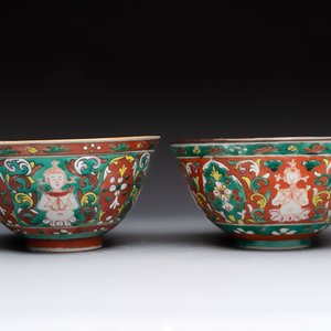 Two pairs of Chinese polychrome Bencharong bowls for the Thai market, 19th C. — photo 9