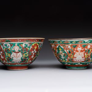 Two pairs of Chinese polychrome Bencharong bowls for the Thai market, 19th C. — photo 10