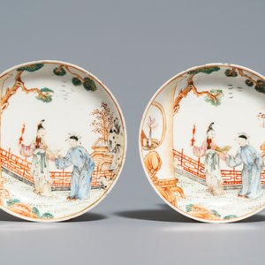 Two pairs of fine Chinese famille rose cups and saucers, Yongzheng/Qianlong — 照片 2