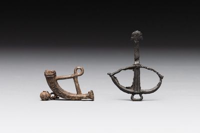 Two pewter-lead alloy pilgrim's badges, The Netherlands, 14/15th C.