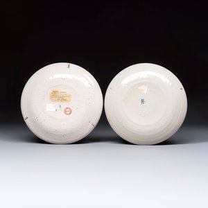     A pair of Dutch Delft blue and white and polychrome ‘Hundred Antiques’ plates — photo 2