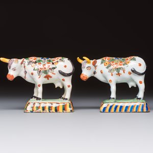 Two polychrome Dutch Delft cows, 19th C. — 照片 3