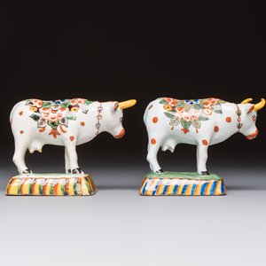 Two polychrome Dutch Delft cows, 19th C. — 照片 5
