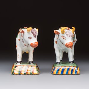 Two polychrome Dutch Delft cows, 19th C. — 照片 6