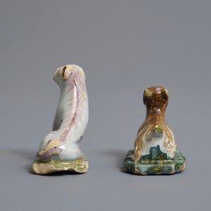 Two polychrome Dutch Delft miniatures of a dog and a goat, 18th C. — photo 5