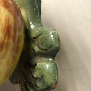 Two polychrome Dutch Delft models of apples and one of a pear, 18th C. — photo 19