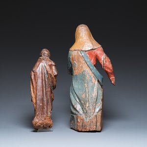 Two polychromed wood sculptures of Mary, 16th C. — 照片 3