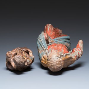 Two polychromed wood sculptures of Mary, 16th C. — 照片 6