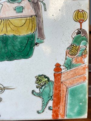 Two rectangular Chinese famille verte plaques, Kangxi — 照片 9