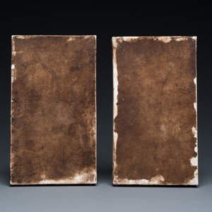 Two rectangular Chinese famille verte plaques, Kangxi — 照片 2