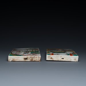 Two rectangular Chinese famille verte plaques, Kangxi — 照片 4