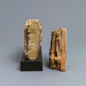 Two red sandstone architectural fragments, Central-India, 10/14th C. — 照片 3