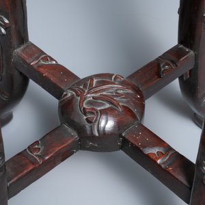 Two reticulated Chinese carved wooden stands, 19/20th C. — 照片 13