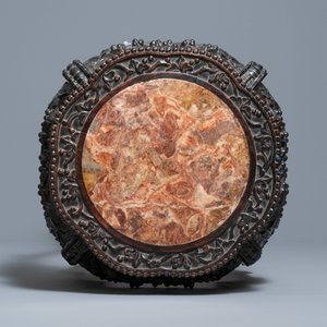 Two reticulated Chinese carved wooden stands, 19/20th C. — 照片 16