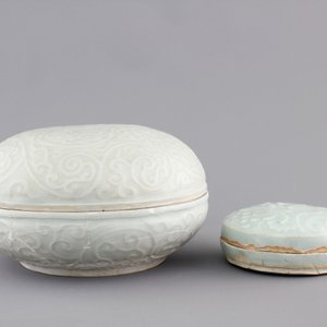 Two round Qingbai boxes with covers, Song and Yuan Dynasty — foto 3
