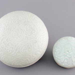 Two round Qingbai boxes with covers, Song and Yuan Dynasty — foto 6