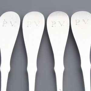 Two sets of silver spoons and forks, Bruges, dated (17)94 — photo 3