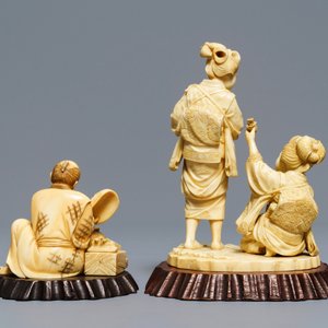 Two signed Japanese ivory okimono, Meiji, 19th C. — photo 2
