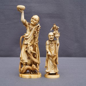 Two signed Japanese ivory okimono, Meiji, 19th C. — 照片 4