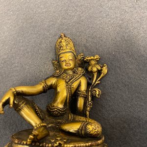 Two Sino-Tibetan gilt bronze figures, 19th C. — 照片 8