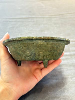Two small Chinese bronze brush washers, Dong Chang Qi 董昌器 and Da Xiang Yuan Nian 大象元年 marks, Yuan/Ming — 照片 2