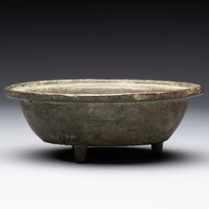 Two small Chinese bronze brush washers, Dong Chang Qi 董昌器 and Da Xiang Yuan Nian 大象元年 marks, Yuan/Ming — 照片 4