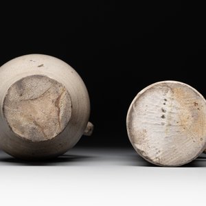 Two stoneware jugs with pewter lids, one with a coat of arms and dated 1636, Germany, 17th C. — photo 7