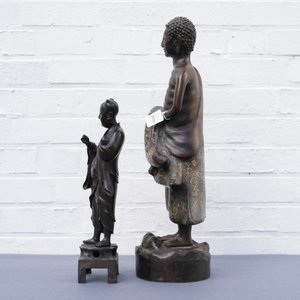 Two tall bronze figures of an immortal and an Arhat, China and Japan, 18/19th C. — photo 11