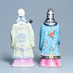 Two tall Chinese famille rose 'Star god' figures, 19th C. — photo 4