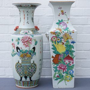 Two tall Chinese famille rose vases, 19/20th C. — 照片 15