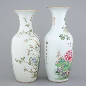 Two tall Chinese famille rose vases, 19th C. — photo 4