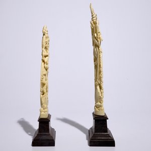 Two tall Indian carved ivory figures of deities, ca. 1900 — 照片 5