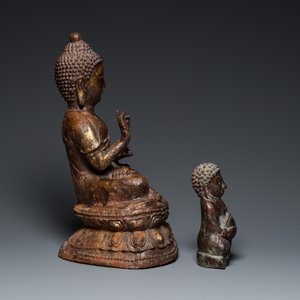 Two Thai gilt-lacquered bronze Buddha sculptures, 19/20th C. — photo 5