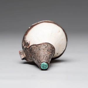 Two Tibetan brass and silver-mounted conch shell trumpets or 'Dung dkar', 19th C. — foto 13