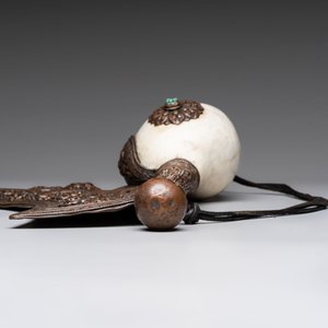 Two Tibetan brass and silver-mounted conch shell trumpets or 'Dung dkar', 19th C. — foto 6