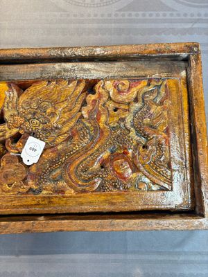 Two Tibetan polychromed wooden folding tables with dragon design, 19/20th C. — photo 10