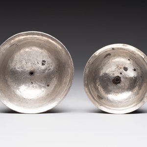 Two Tibetan silver butter lamps, 19th C. — photo 5